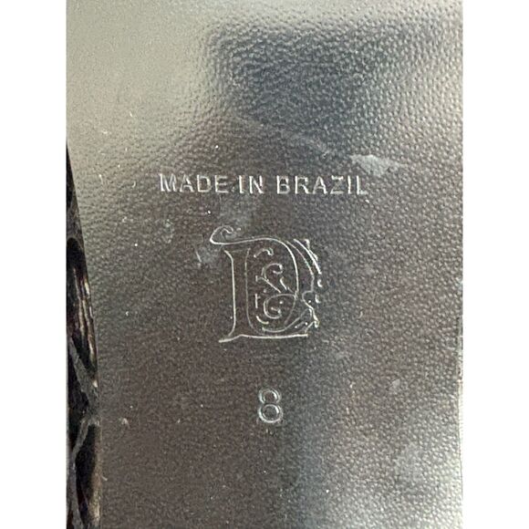 Vintage Diego Di Lucca 3” Stiletto Knee High Boots Pointed Toe Patent Snake 8 - Picture 7 of 8